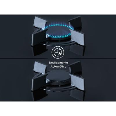 Cooktop 4 Bocas Gás Electrolux Expert Mesa de Vidro. Painel Touch e Timer Digital (KE4GF)