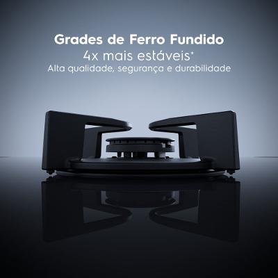 Cooktop 5 Bocas a Gás Electrolux Mesa de Vidro Pro Series ChamaPrecisa e Multi Chama (KE5PS)