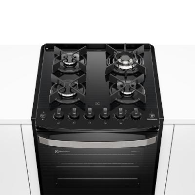 Fogão de Embutir 4 Bocas Electrolux Preto Experience Mesa de Vidro, Grill e PerfectCook360 (FE4EB)