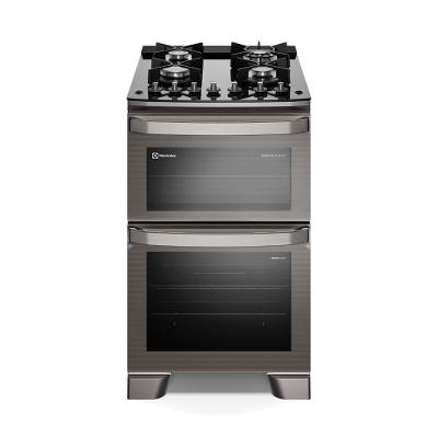 Fogão 4 bocas Electrolux Cinza Experience Mesa de Vidro, 2 fornos e PerfectCook360 (FE4DG)