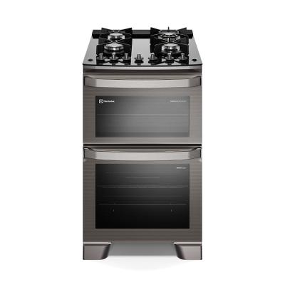 Fogão 4 bocas Electrolux Cinza Experience Mesa de Vidro, 2 fornos e PerfectCook360 (FE4DG)