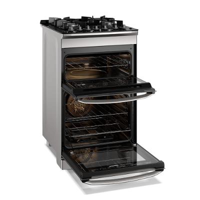 Fogão 4 bocas Electrolux Cinza Experience Mesa de Vidro, 2 fornos e PerfectCook360 (FE4DG)