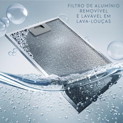Depurador de Ar Electrolux 60 cm Inox Alto Poder de Sucção, Luz LED e Filtragem Dupla (DE6SS)
