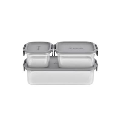 Potes Herméticos de Plástico Electrolux Cinza 3 Unidades Empilháveis Modulares