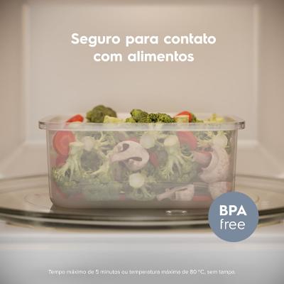 Potes Herméticos de Plástico Electrolux Cinza 3 Unidades Empilháveis Modulares