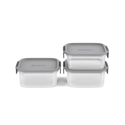 Potes Herméticos de Plástico Electrolux Cinza 3 Unidades Empilháveis Modulares
