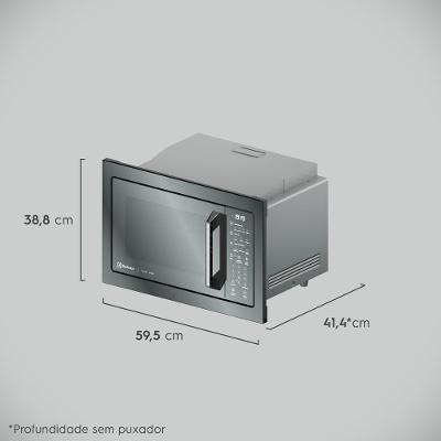 Micro-ondas de Embutir Electrolux 34L Inox Espelhado Home Pro com Grill e Função Tira Odor (ME3HP)