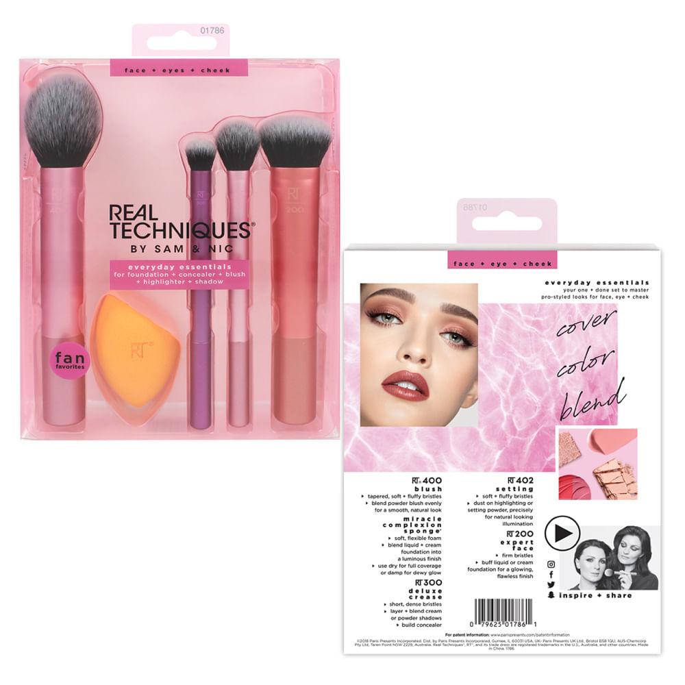 Real Techniques Everyday Essentials Kit de Pincéis - 4