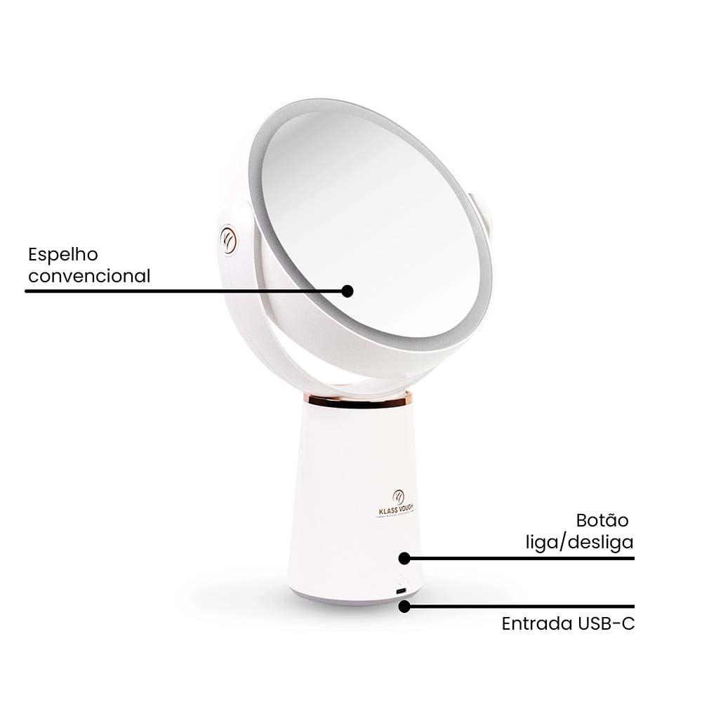 Espelho de Aumento 10x Duplo LED Klass Vough BM-1931 - 2