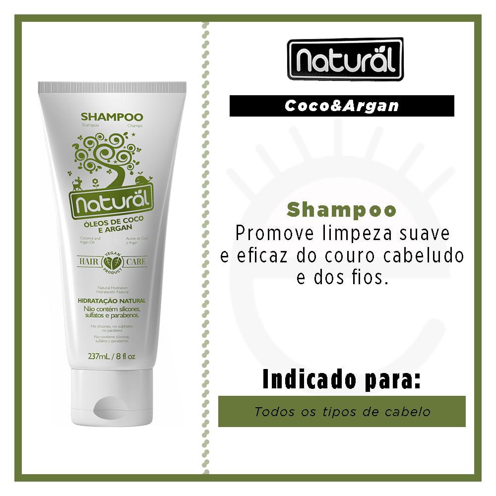 Orgânico Natural Óleo de Coco e Argan - Shampoo - 2