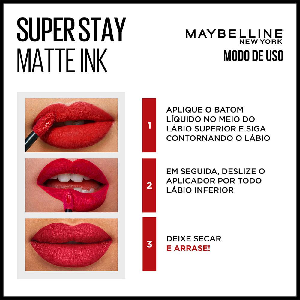 Batom Líquido Longa Duração Maybelline SuperStay Matte Ink Pink Edition - 6