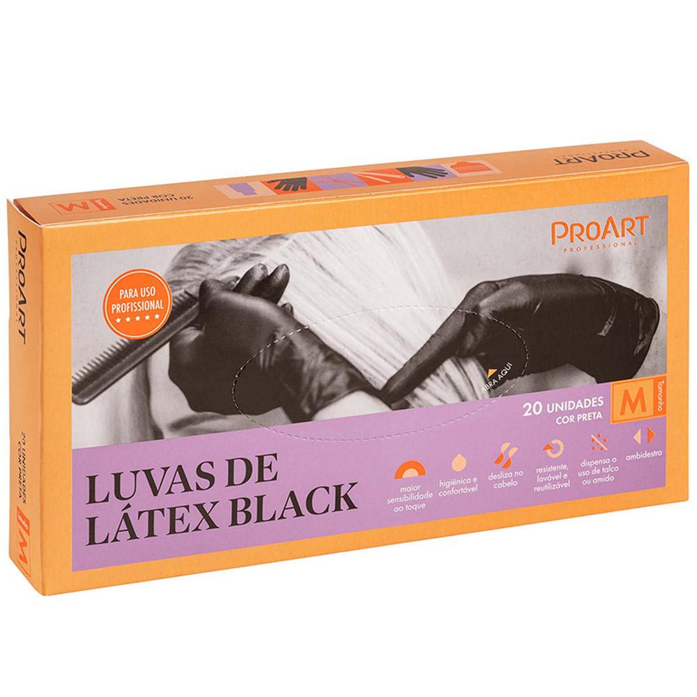 Luvas de Látex Proart Black - 20 Unidades - 1