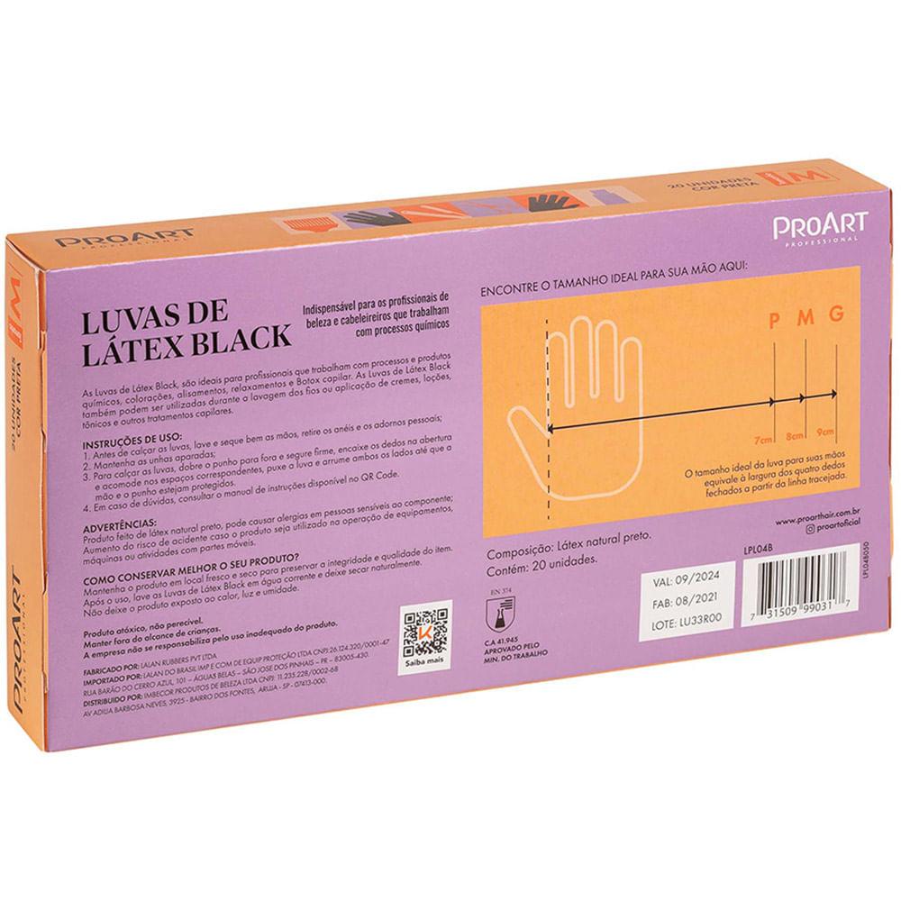 Luvas de Látex Proart Black - 20 Unidades - 3