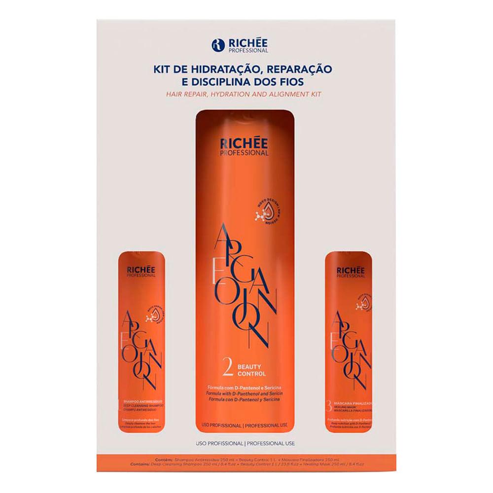 Richée Professional Argan e Ojon Kit - Shampoo + Ativo Redutor + Máscara - 1