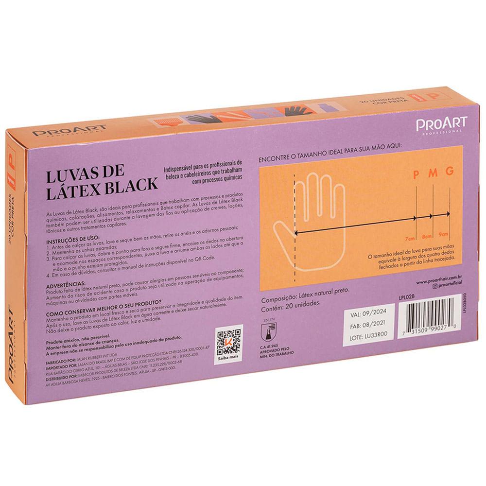 Luvas de Látex Proart Black - 20 Unidades - 3