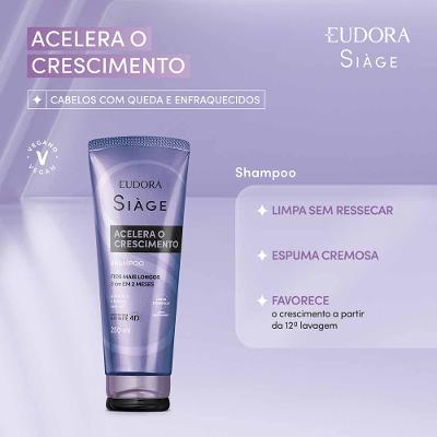 Eudora Siàge Acelera o Crescimento Shampoo