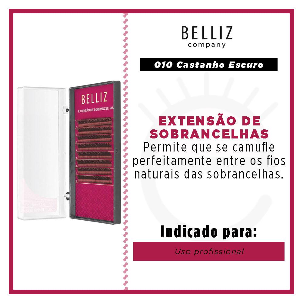 Cílios para Alongamento de Sombrancelha Belliz -  010 Castanho Escuro - 2