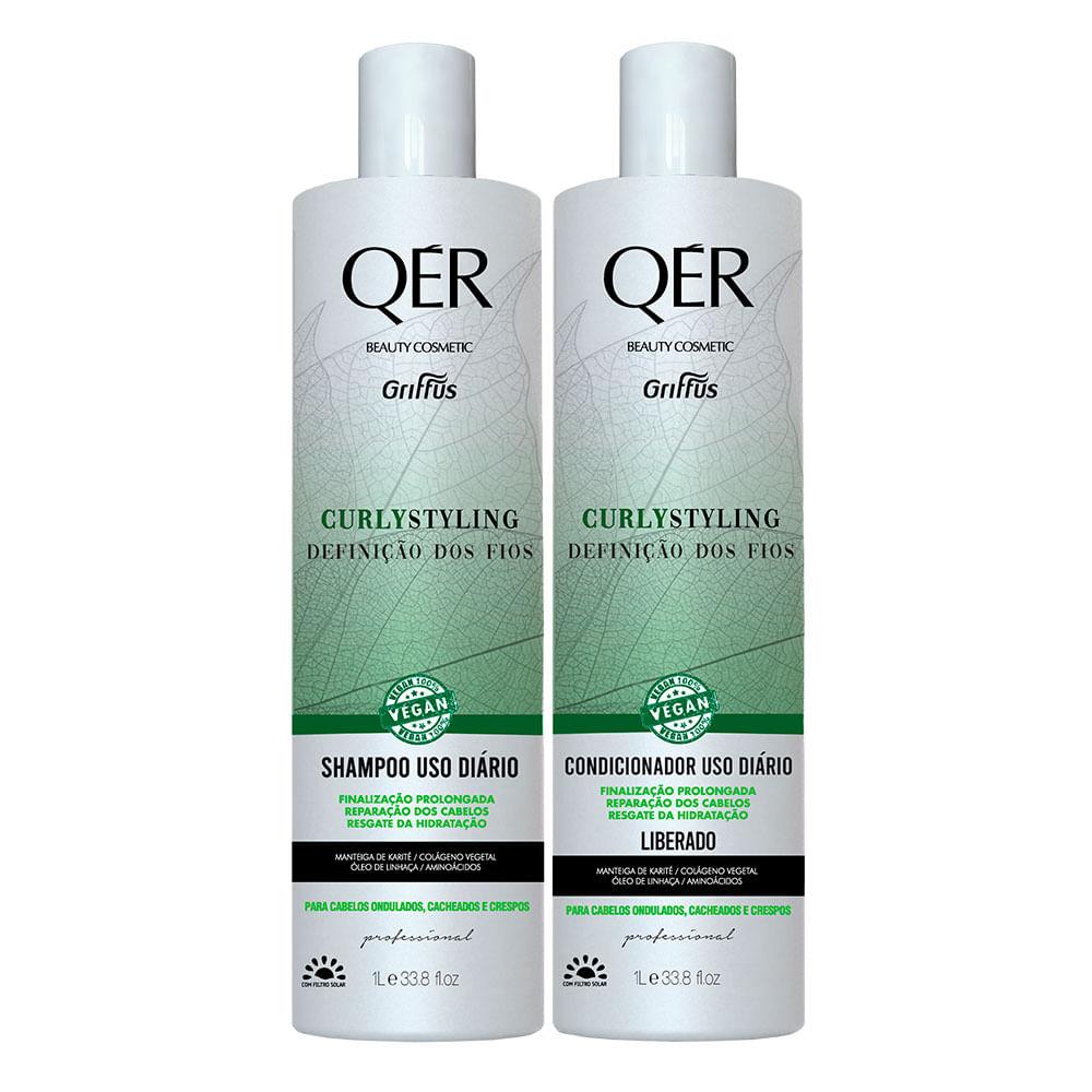 Griffus QÉR Beauty Cosmetics Curly Styling Kit - Shampoo + Condicionador - 1