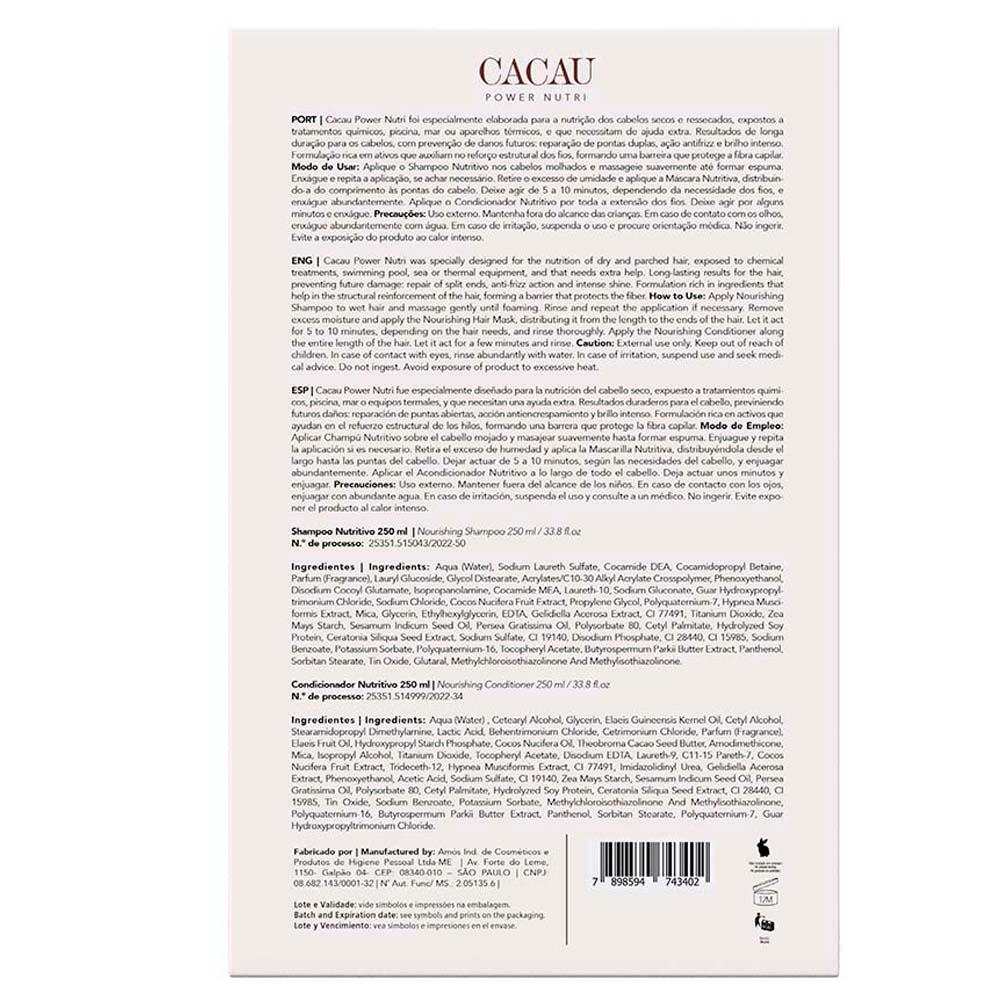 Richée Professional Cacau Power Nutri Kit - Shampoo + Condicionador - 3