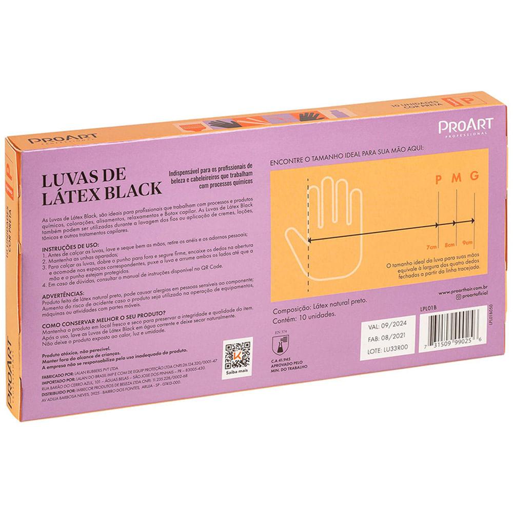 Luvas de Látex Proart Black - 10 Unidades - 3