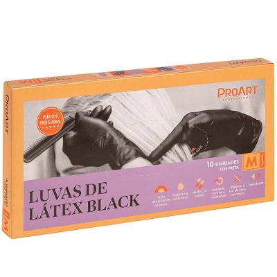 Luvas de Látex Proart Black - 10 Unidades