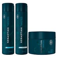 Kit Twisted Elastic Detangler Sebastian - Shampoo + Condicionador + Máscara - 1