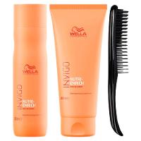 Wella + Tangle Teezer Cabelos Nutridos Kit Shampoo + Condicionador + Escova - 1