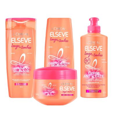 L'Oréal Paris Elseve Longo dos Sonhos Kit - Shampoo + Condicionador + Creme para pentear + Tratamento