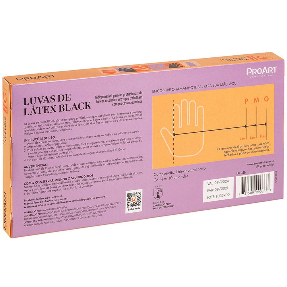Luvas de Látex Proart Black - 10 Unidades - 3