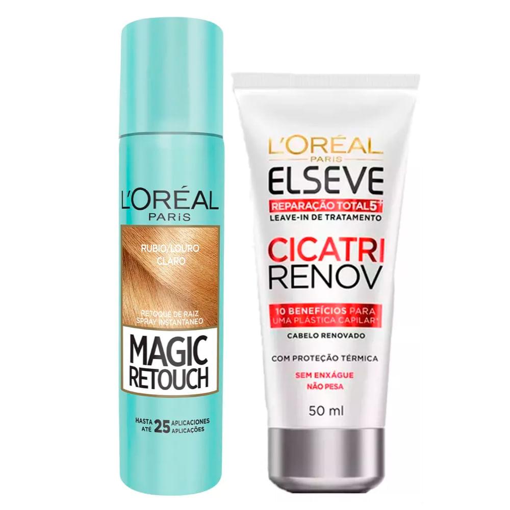 L'Oréal Paris Magic Retouch + Cicatri Renov Kit - Leave-In + Corretivo Capilar Louro Claro - 1