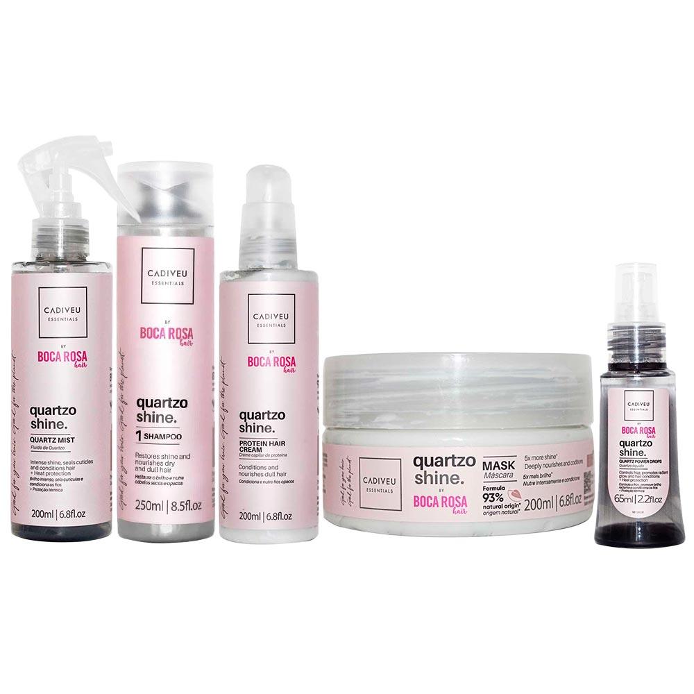 Cadiveu Professional Quartzo Shine - Kit Shampoo + Máscara + Fluido + Sérum + Proteína - 1
