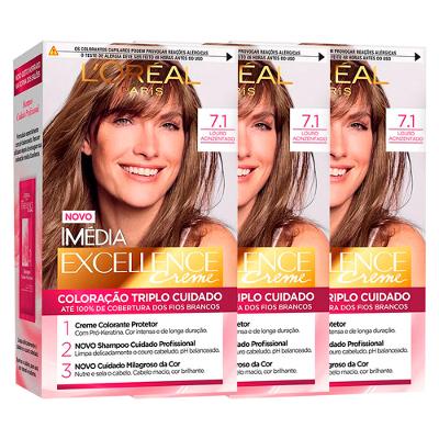L’Oréal Paris Coloração Imédia Excellence Kit - 7.1 Louro Acinzentado
