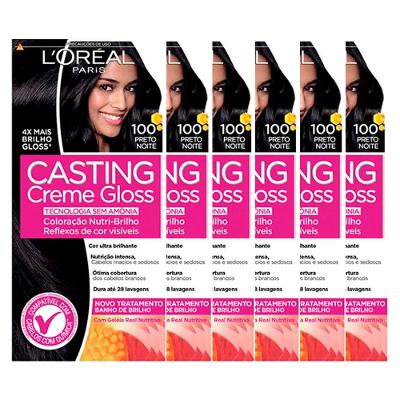 L'Oréal Paris Coloração Casting Creme Gloss Kit - 100 Preto Noite