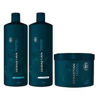 Kit Twisted Elastic Detangler Sebastian - Shampoo + Condicionador + Máscara - Tamanho Profissional - 1