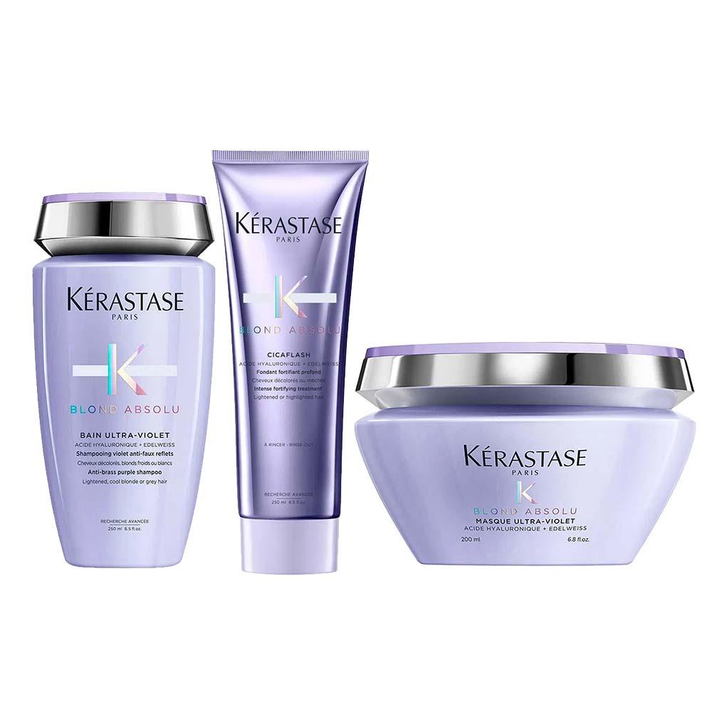 Kérastase Blond Absolu Ultra-Violet Kit – Shampoo + Tratamento Fortalecedor + Máscara - 1