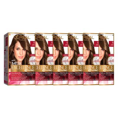 L'Oréal Paris Coloração Imédia Excellence 6 Louro Escuro Kit - 6 Unidades