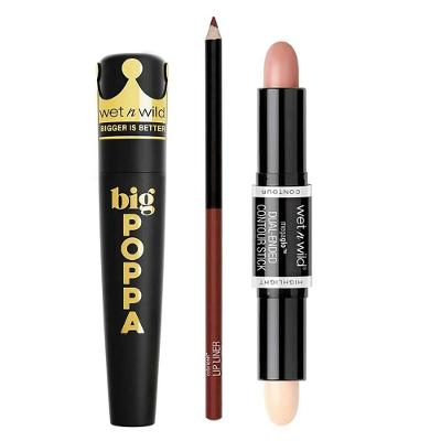 wet n wild Kit - Máscara de Cílios + Bastão de Contorno + Delineador Labial