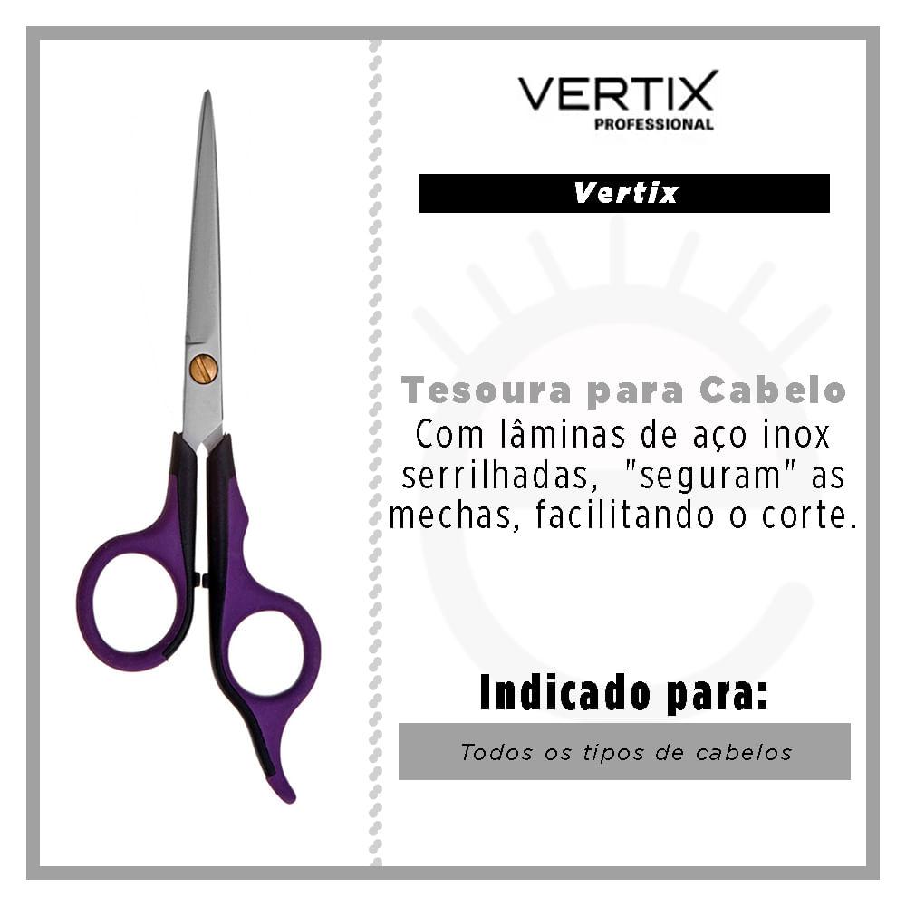 Tesoura para Cabelo Vertix - Cabo Borracha - 2