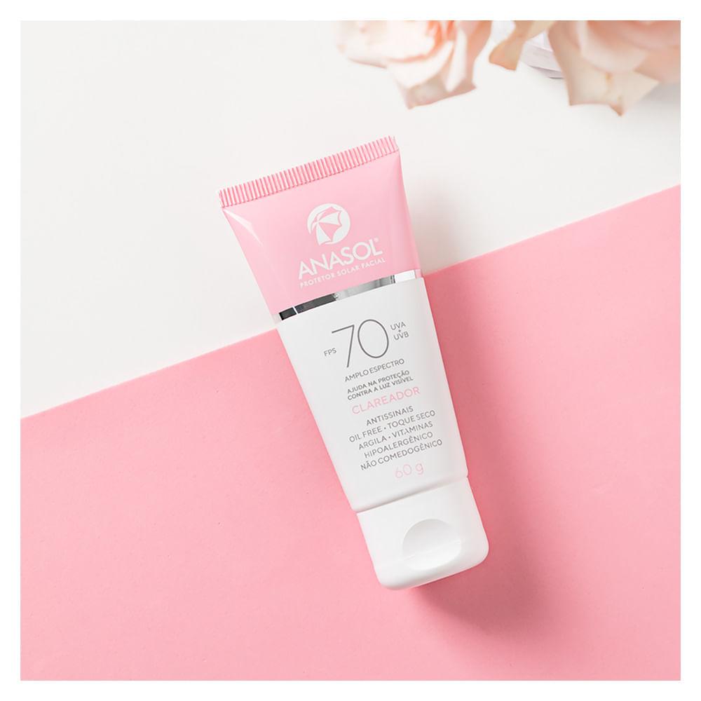 Protetor Solar Facial FPS 70 Clareador Anasol - 2