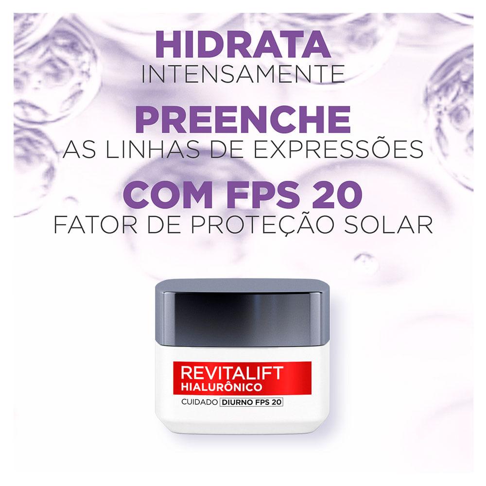 Creme Hidratante Facial Anti-idade L'Oréal Paris Revitalift Hialurônico Diurno FPS20 - 2