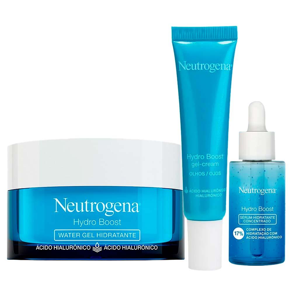 Neutrogena Hydro Boost Kit – Gel Hidratante Facial + Gel Creme para Olhos + Sérum - 1