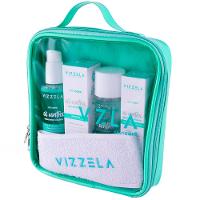 Vizzela Oil Control Kit – Sabonete Líquido + Tônico + Esfoliante + Hidratante + Faixa + Nécessaire - 1