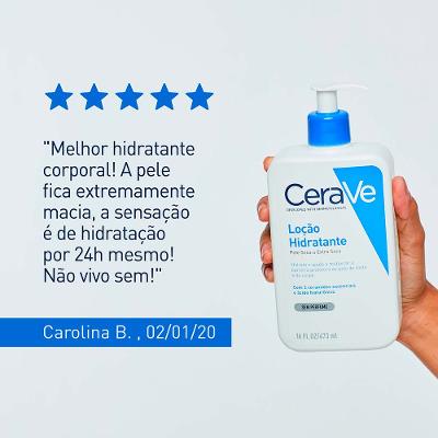 Loção Hidratante Corporal CeraVe para Pele Seca a Extra Seca com Ácido Hialurônico e Ceramidas
