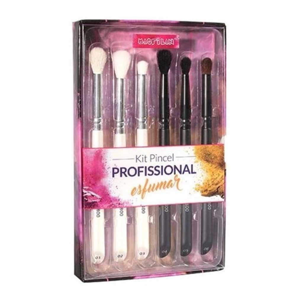 Macrilan WB800 Kit – 6 Pincéis de Maquiagem para Esfumar - 1