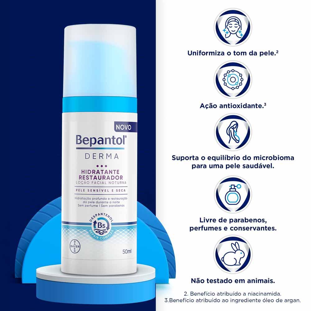 Bepantol Derma Hidratante Restaurador - Loção Facial Noturna - 3