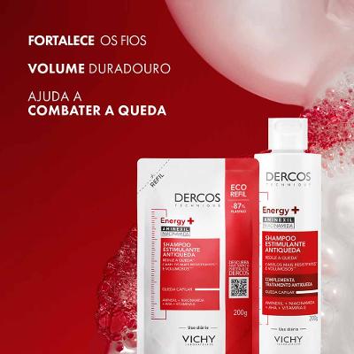 Refil Shampoo Estimulante Antiqueda Fortalecedor Dercos Vichy Energy+
