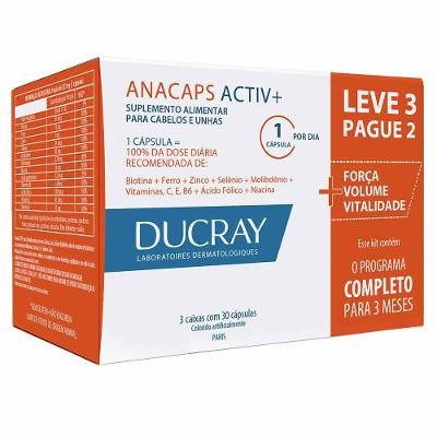 Suplemento Antiqueda Capilar Anacaps Activ+ Ducray