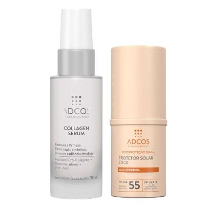 Adcos Dermocosméticos Kit - Sérum Facial + Protetor Solar Stick Com Cor Beige