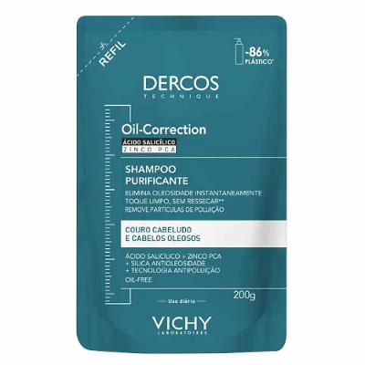Vichy Dercos Oil-Correction Shampoo Purificante para Cabelos Oleosos Refil
