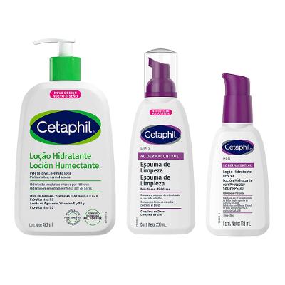 Cetaphil Kit - Hidratante Pro AD + Espuma Hidratante + Loção Hidratante